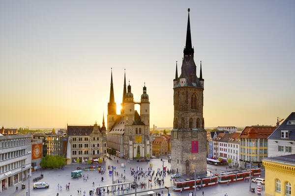 Der Marktplatz von Halle (Saale)