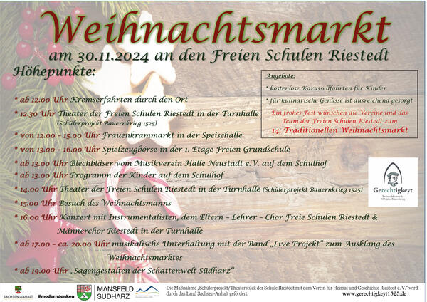 Bild vergrößern: Plakat zum Weihnachtsmarkt